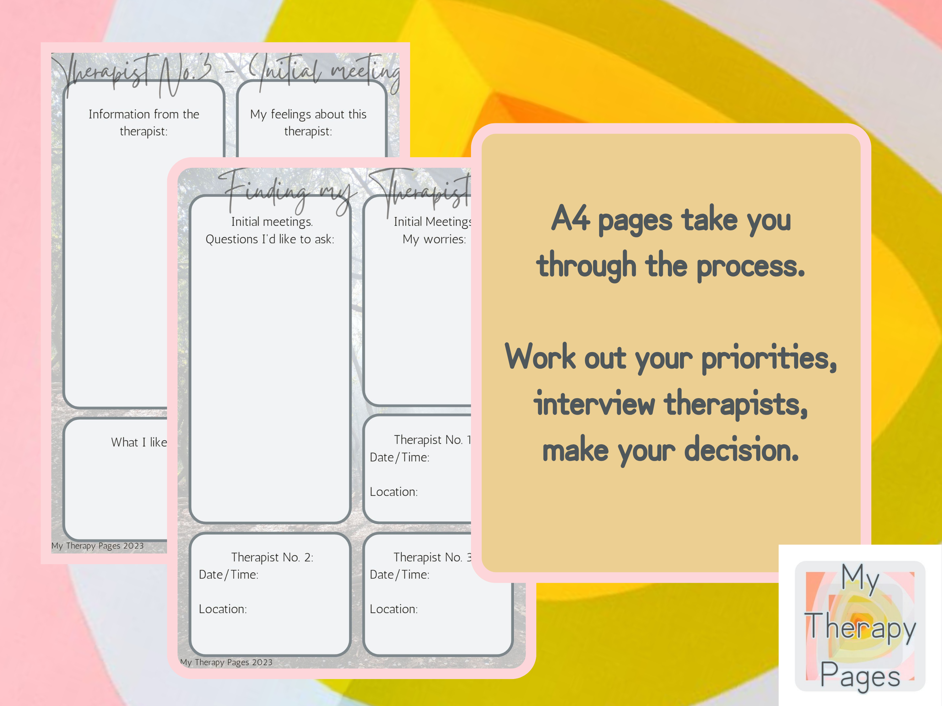 Finding your therapist pages
